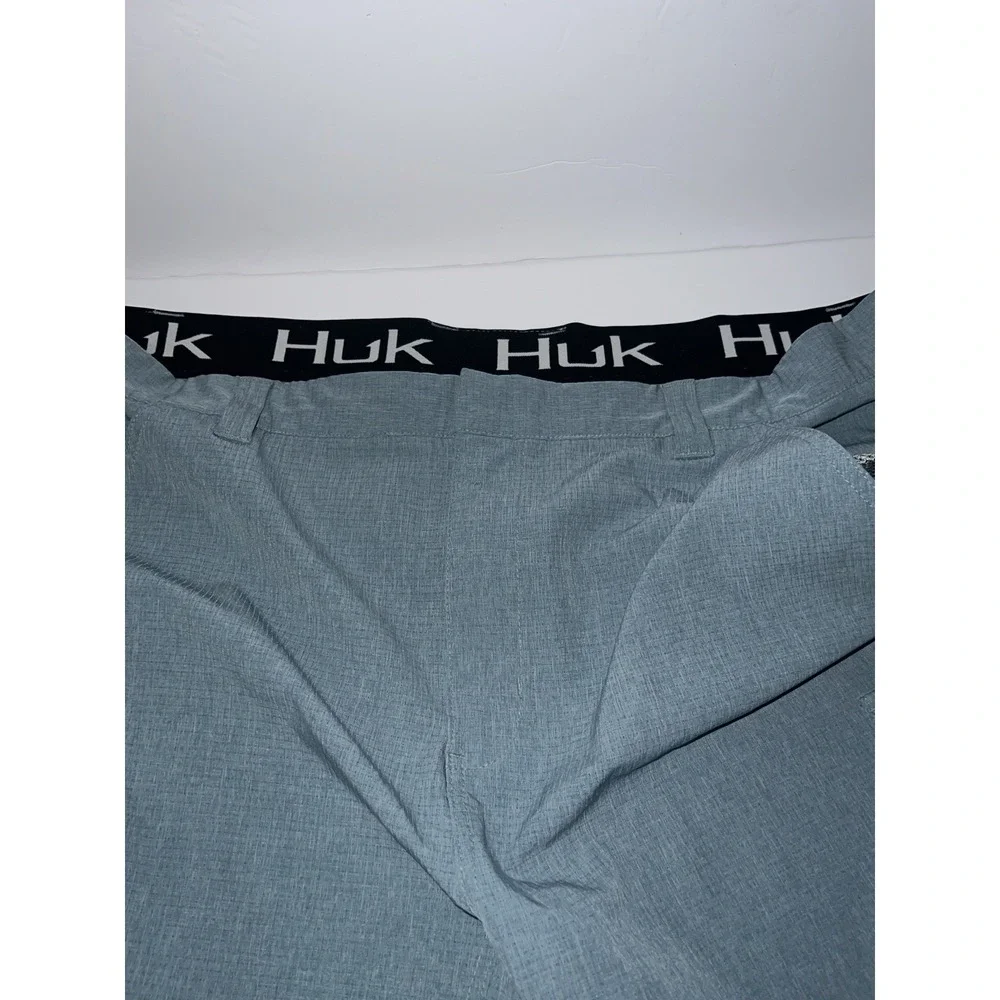 Huk Performance Shorts Men XXL Blue Utility Pockets Fishing Next Level Stretch